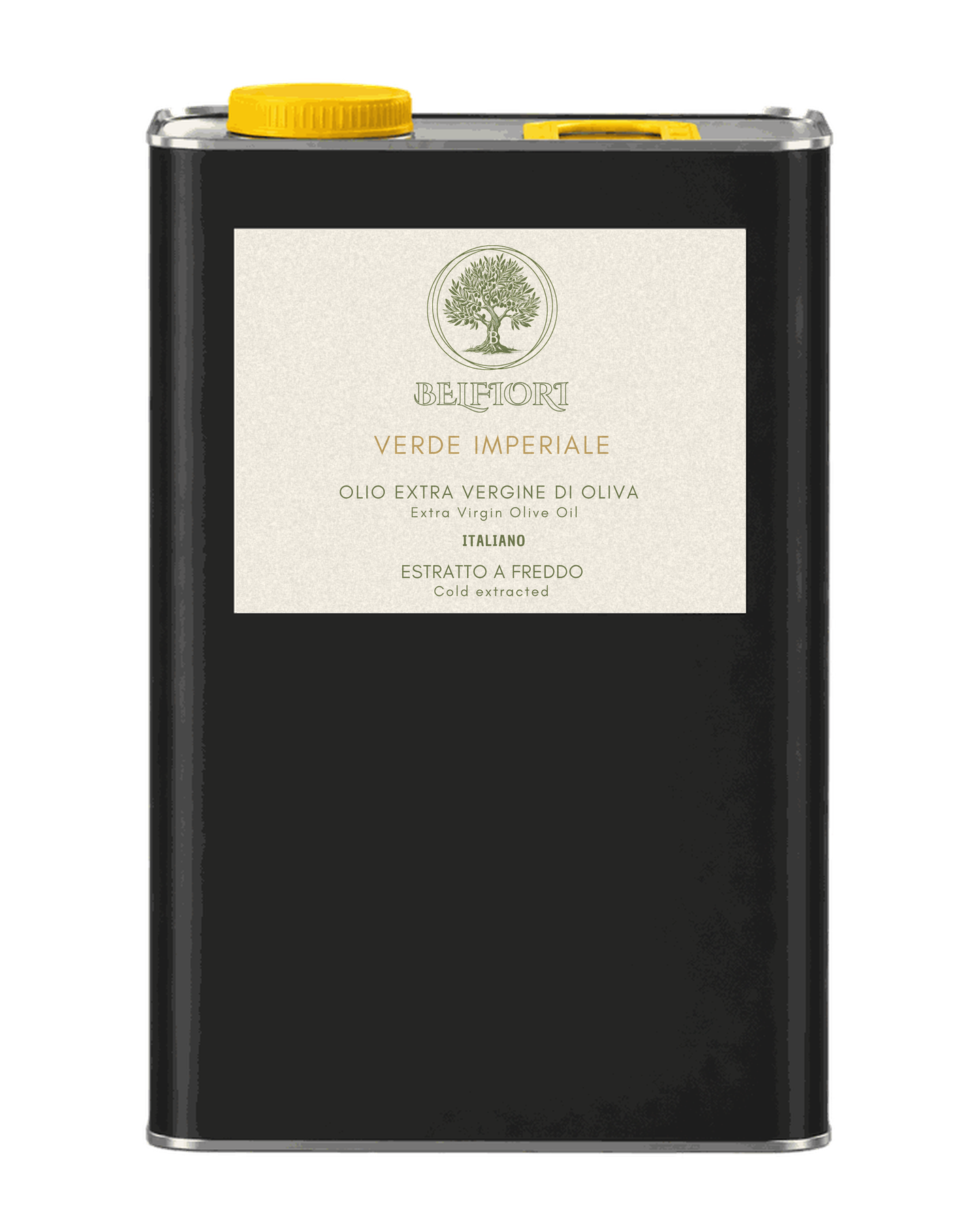 Olio extravergine Verde Imperiale, monocultivar Canino, in latta da 5 litri